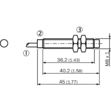 Indukční snímač IM08-2N5PS-ZU1 M8 nestíněný  PNP-NO Sn-2,5mm kabel 2m